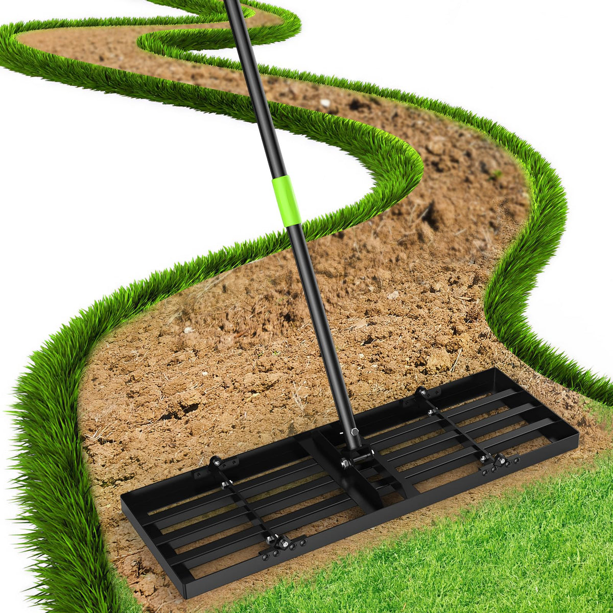 Gardtech lawn leveling rake anti-flip design for stable soil smoothing