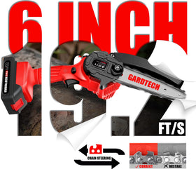 Gardtech Mini Chainsaw cordless portability for gardens and pruning.
