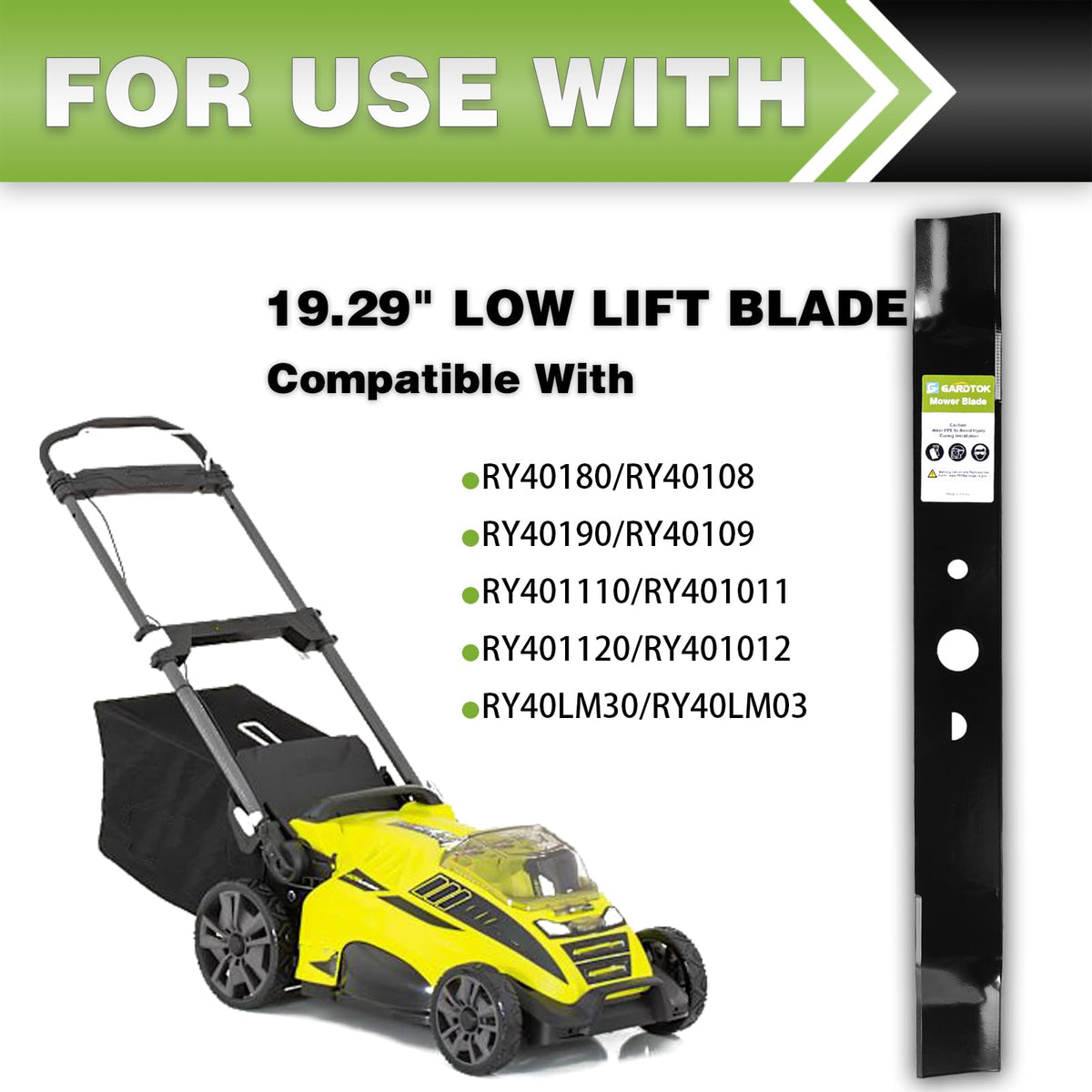 GardTok high-lift mulching design for finer grass clippings and better mulch