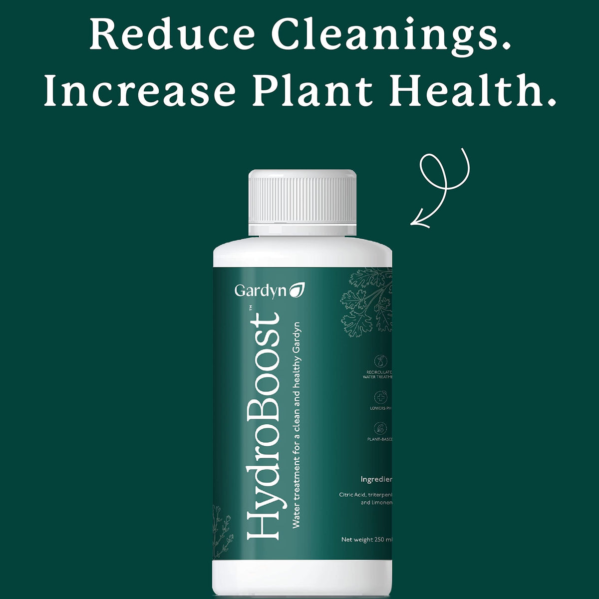 Gardyn HydroBoost biofilm-prevention action; close-up on irrigation hoses.