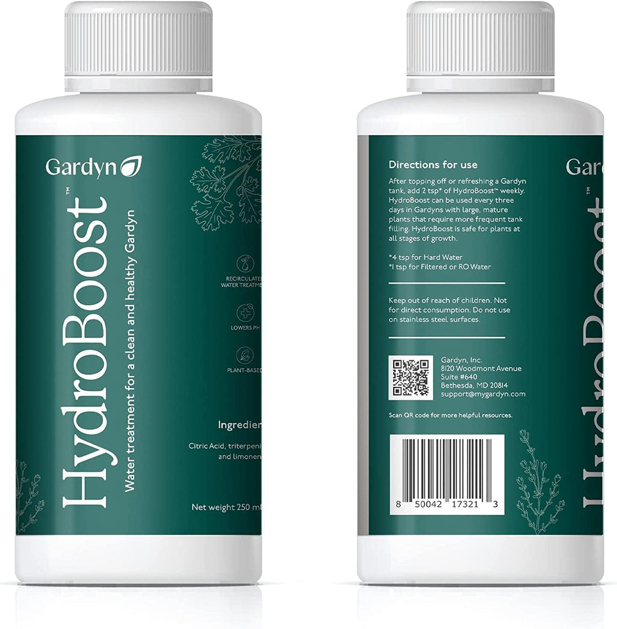Gardyn HydroBoost reservoir mixing in clear water; keeps nutrient balance stable.