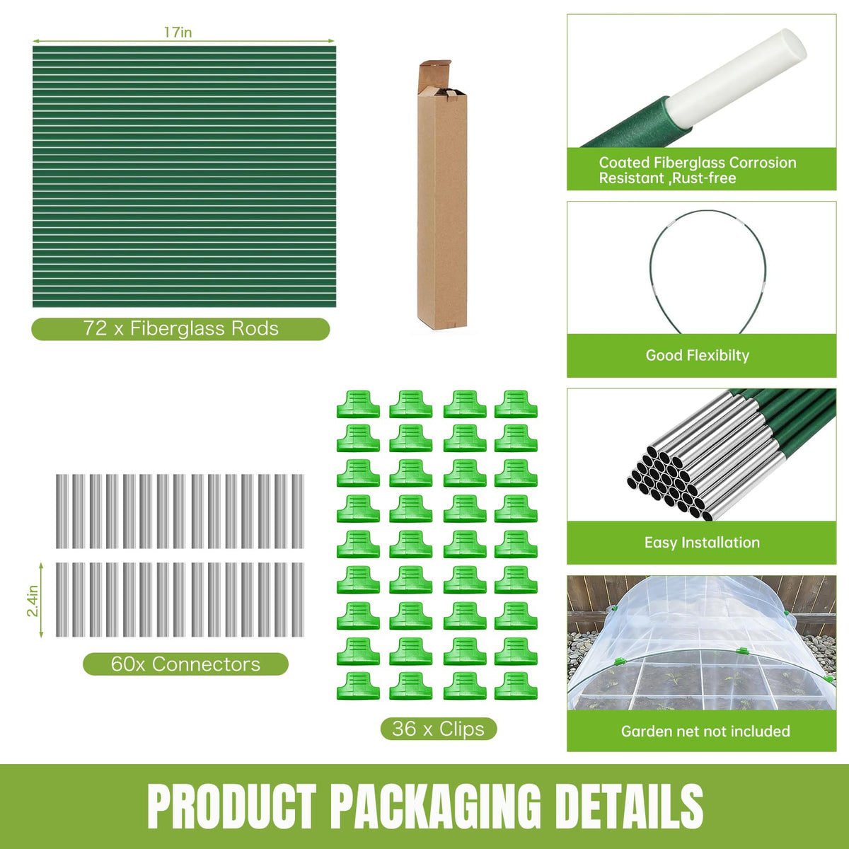 All-season plant protection using row covers and netting with Gardynex.