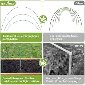 Gardynex stake insertion in soil demonstrates tool-free setup