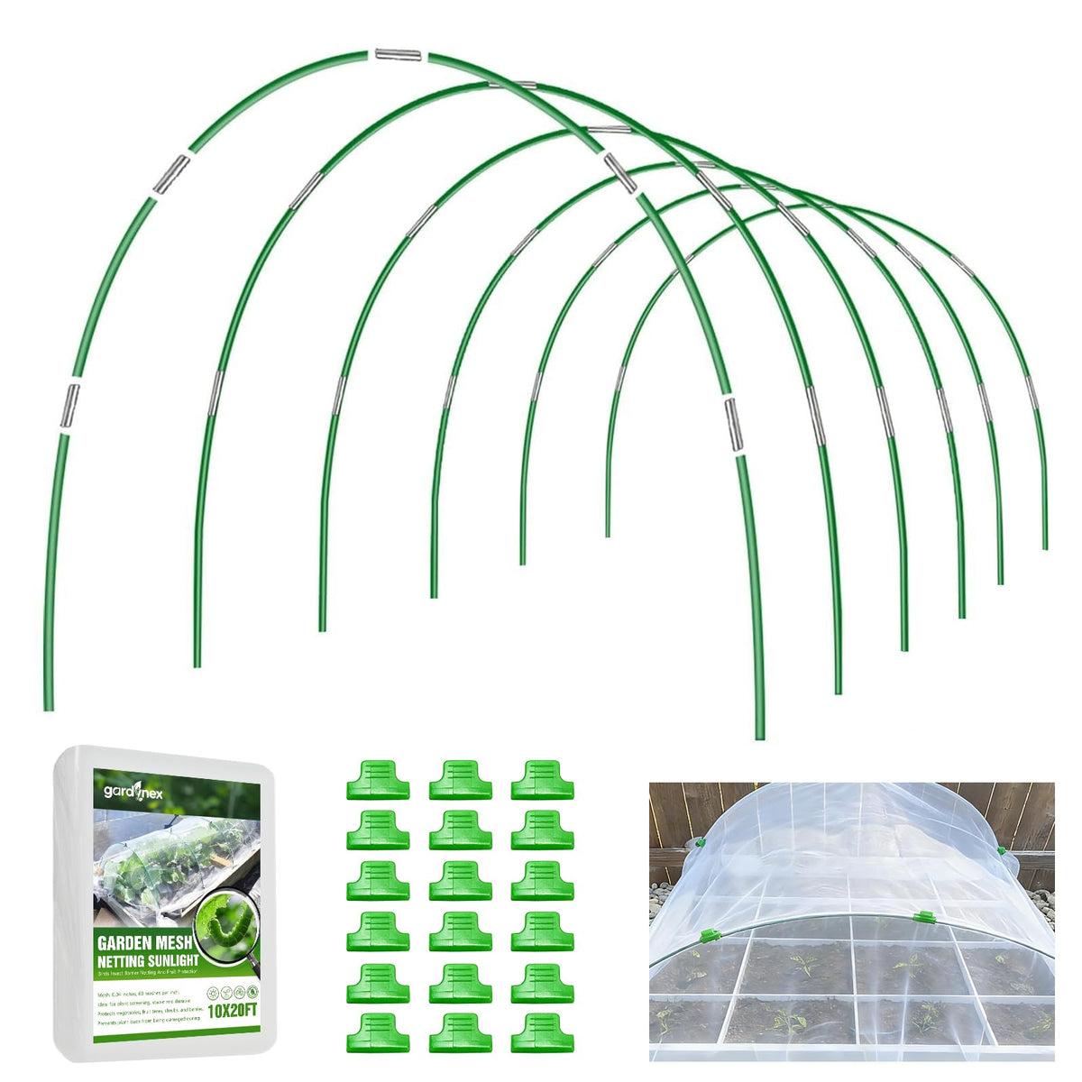 Gardynex netting kit 10x20ft ultra-fine mesh protecting vegetables from pests while allowing sunlight.