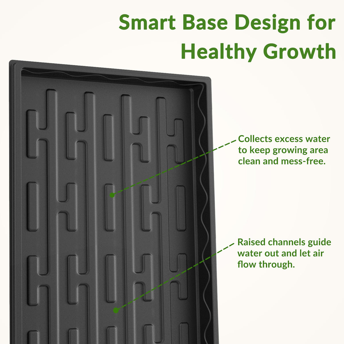 Gardzen 1020 trays with watering channels enabling bottom watering and healthy roots