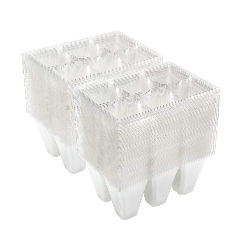 Gardzen 120-pack six-cell seed-starting tray, clear top view for easy seed monitoring.