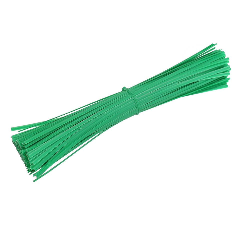Gardzen 12-inch green twist ties for garden support and bag sealing.