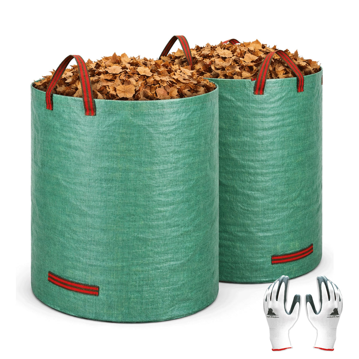 Gardzen 132-gallon yard waste bags folded for compact storage.