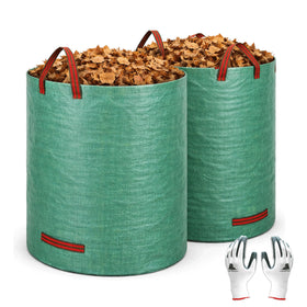 Gardzen 132-gallon yard waste bags folded for compact storage.