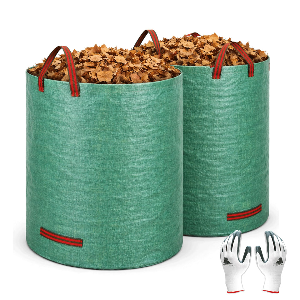 Gardzen 132-gallon yard waste bags folded for compact storage.