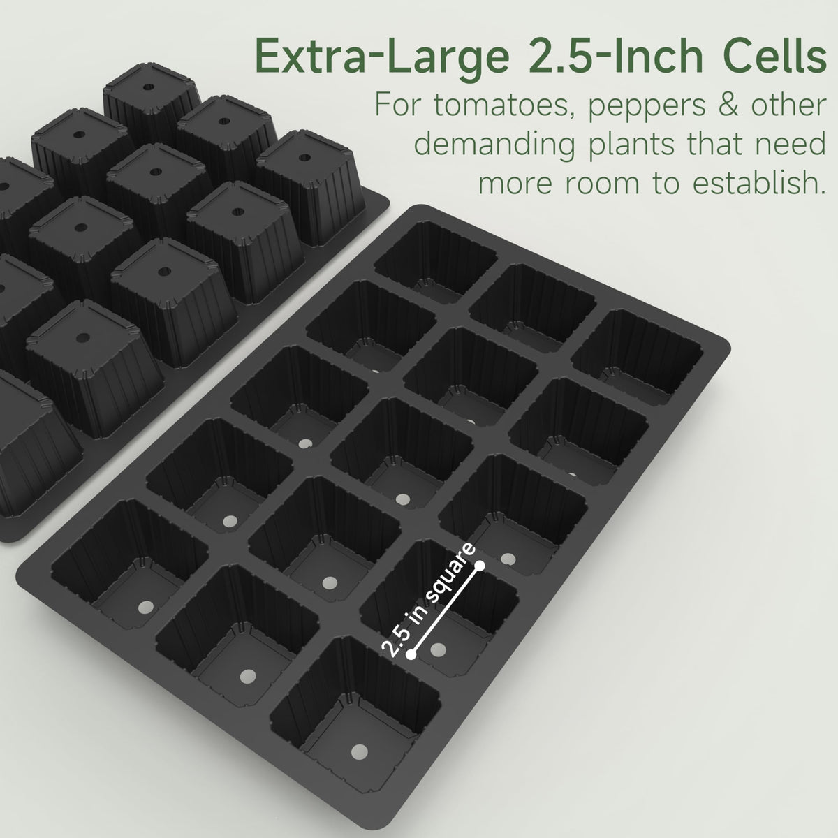 Gardzen 15-cell per tray maximizes space for multiple crops