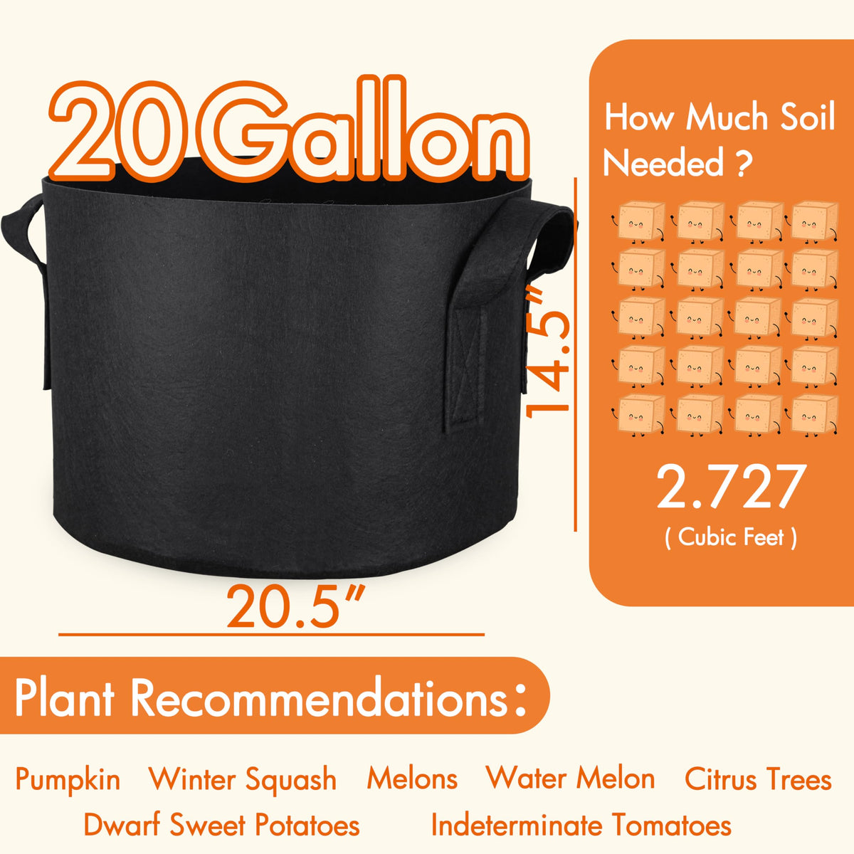 Gardzen grow bag stitching details show cross-stitch reinforcement.