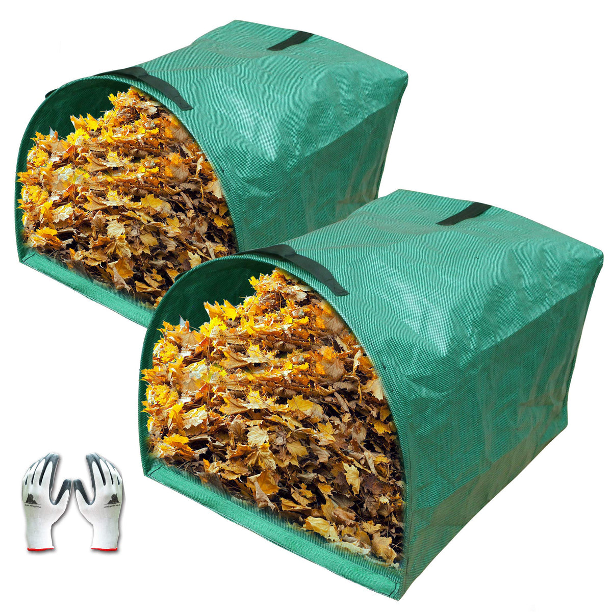 Gardzen 2-pack 53-gallon dustpan-style yard bags ready for leaves and debris.