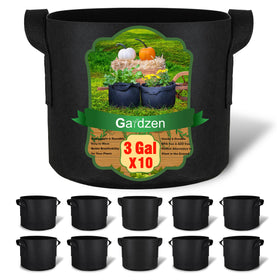 Gardzen 3-gallon grow bag setup showing durable handles for easy transport.