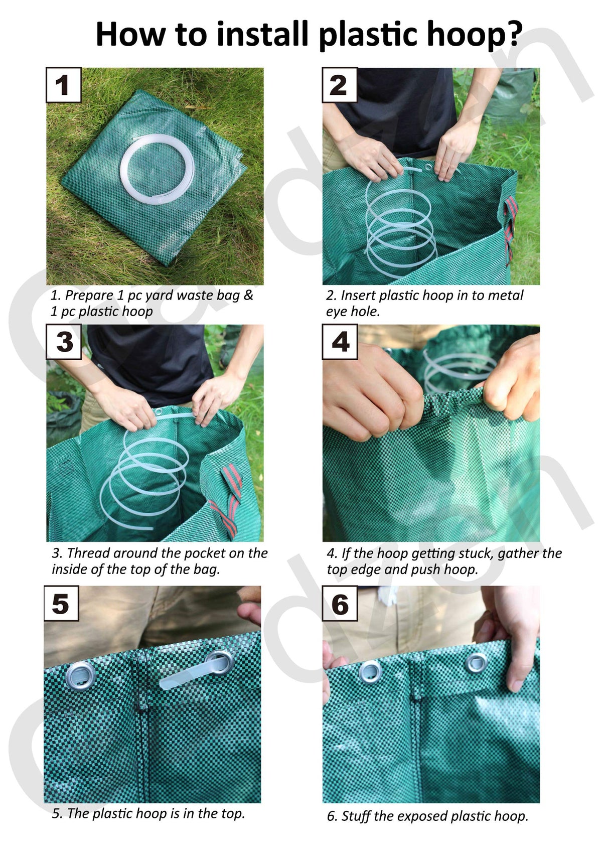 Gardzen 33-inch diameter bags offer ample capacity for yard debris.