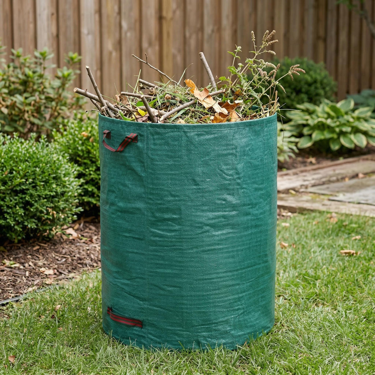 Gardzen bag height of 30 inches demonstrated for tall piles