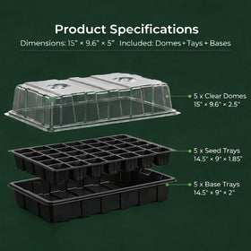 Gardzen 40-cell seed tray insert with clear dome and base for observation.