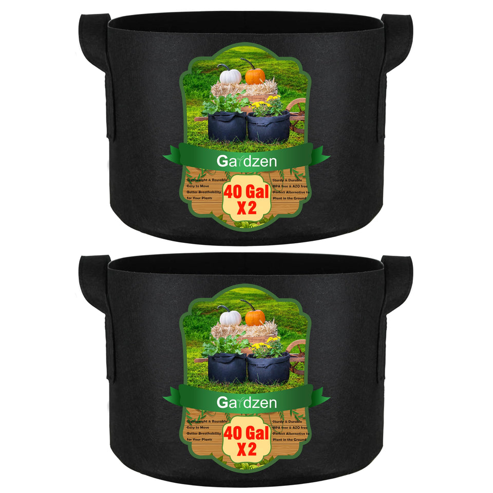 Gardzen 40 gallon grow bag with durable handles for easy transport and placement.