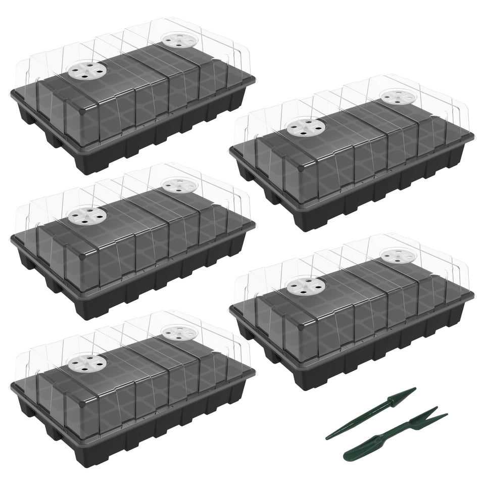 Gardzen 5-set seed starter tray kit with vented dome for efficient germination.