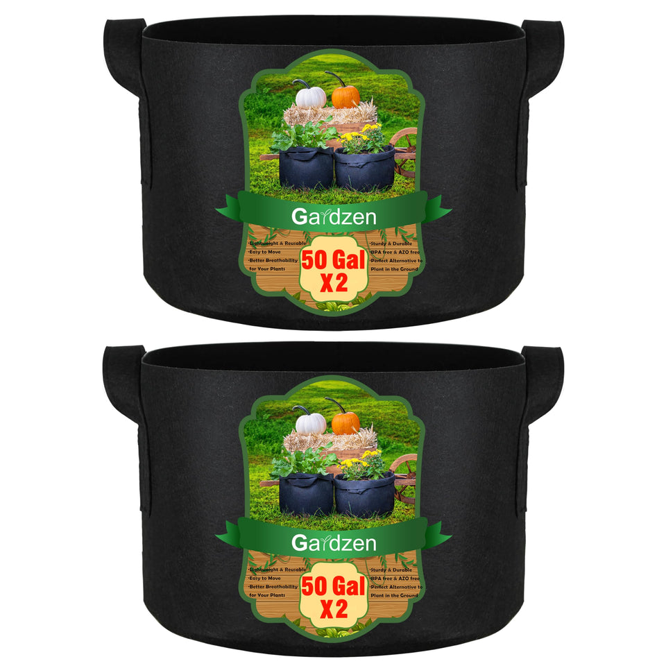 Gardzen 50-gallon grow bag fabric texture shows breathable material for healthy roots