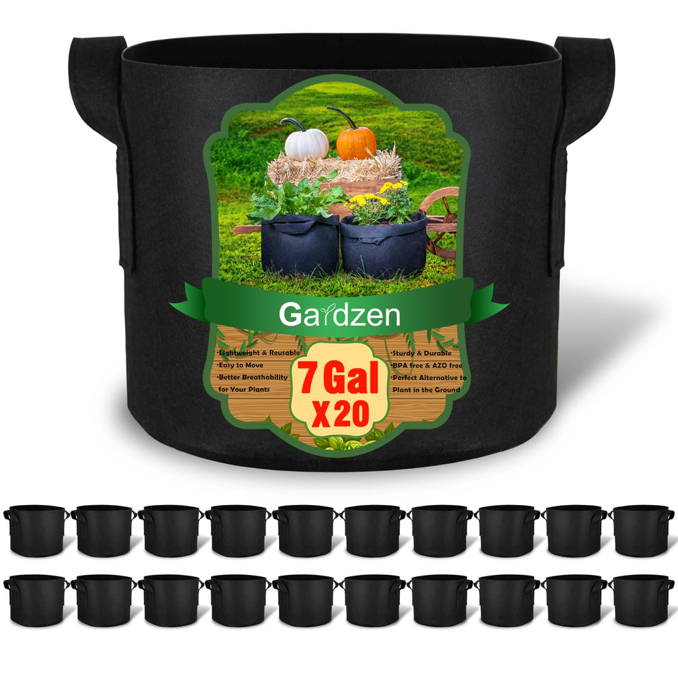 Gardzen 7-gallon grow bag made from durable non-woven fabric for reuse.