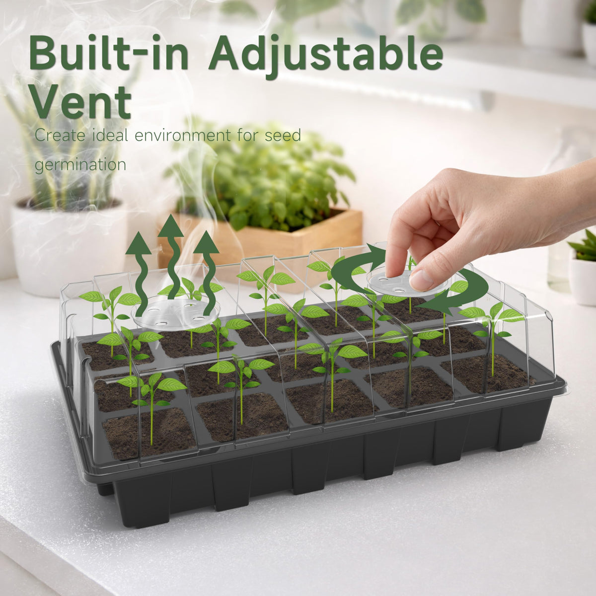 Gardzen clear dome lets you monitor germination progress without disturbing the humidity.