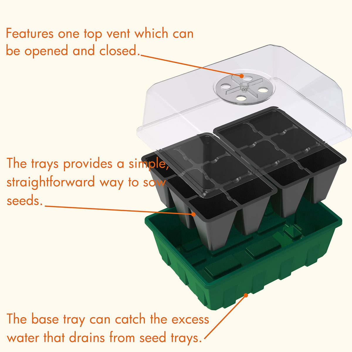 Gardzen clear dome view lets you monitor seedling growth without removing cover.