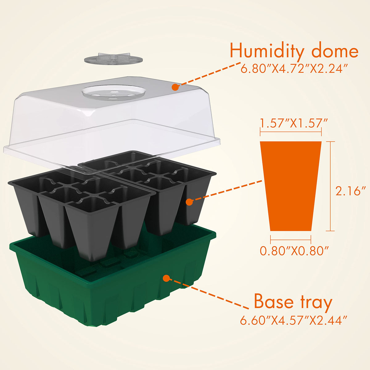 Gardzen vented dome with adjustable holes controls humidity for optimal germination.