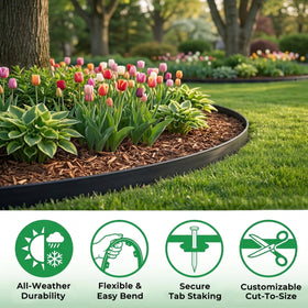 Durable edging resists moisture and weather for long-lasting borders