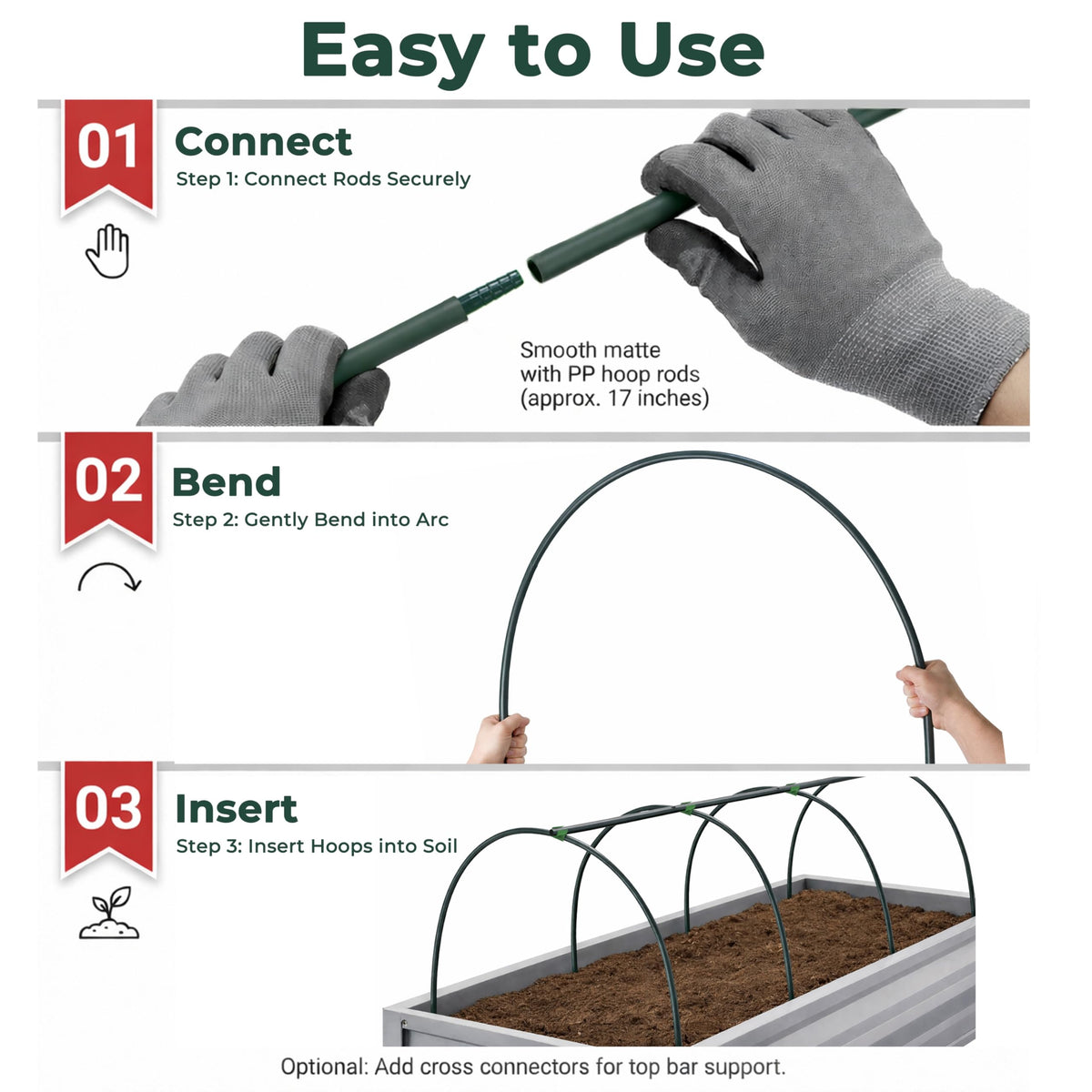 Frost blankets extend growing season with Gardzen hoops.