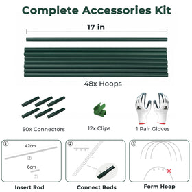 Gardzen frost blanket setup extends the growing season with hoop support.