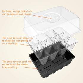 Gardzen germination-kit-dome vented for controlled humidity during sprouting.