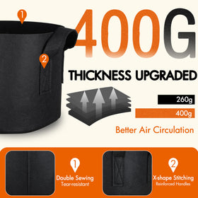 Gardzen double-stitched handles on grow bag for easy transport