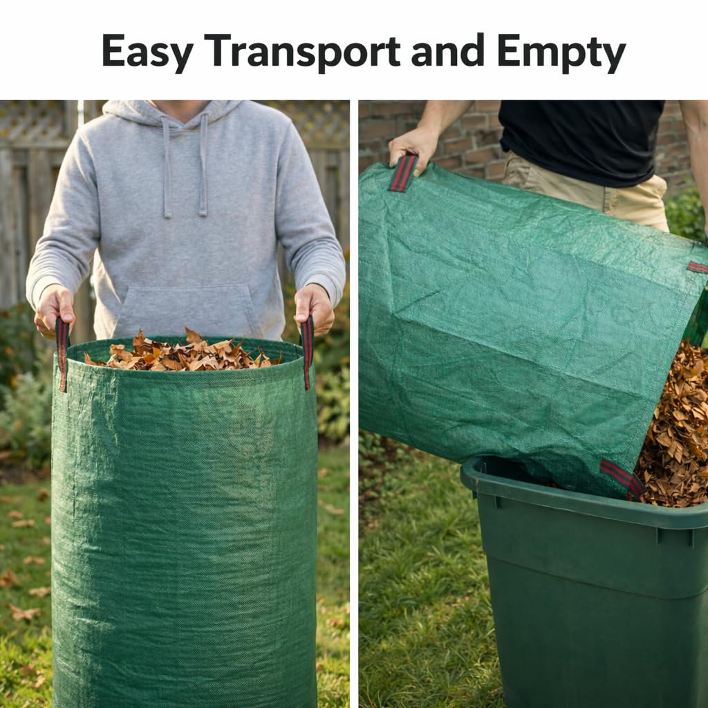 Gardzen heavy-duty garden leaf bags handle leaves and branches with ease.