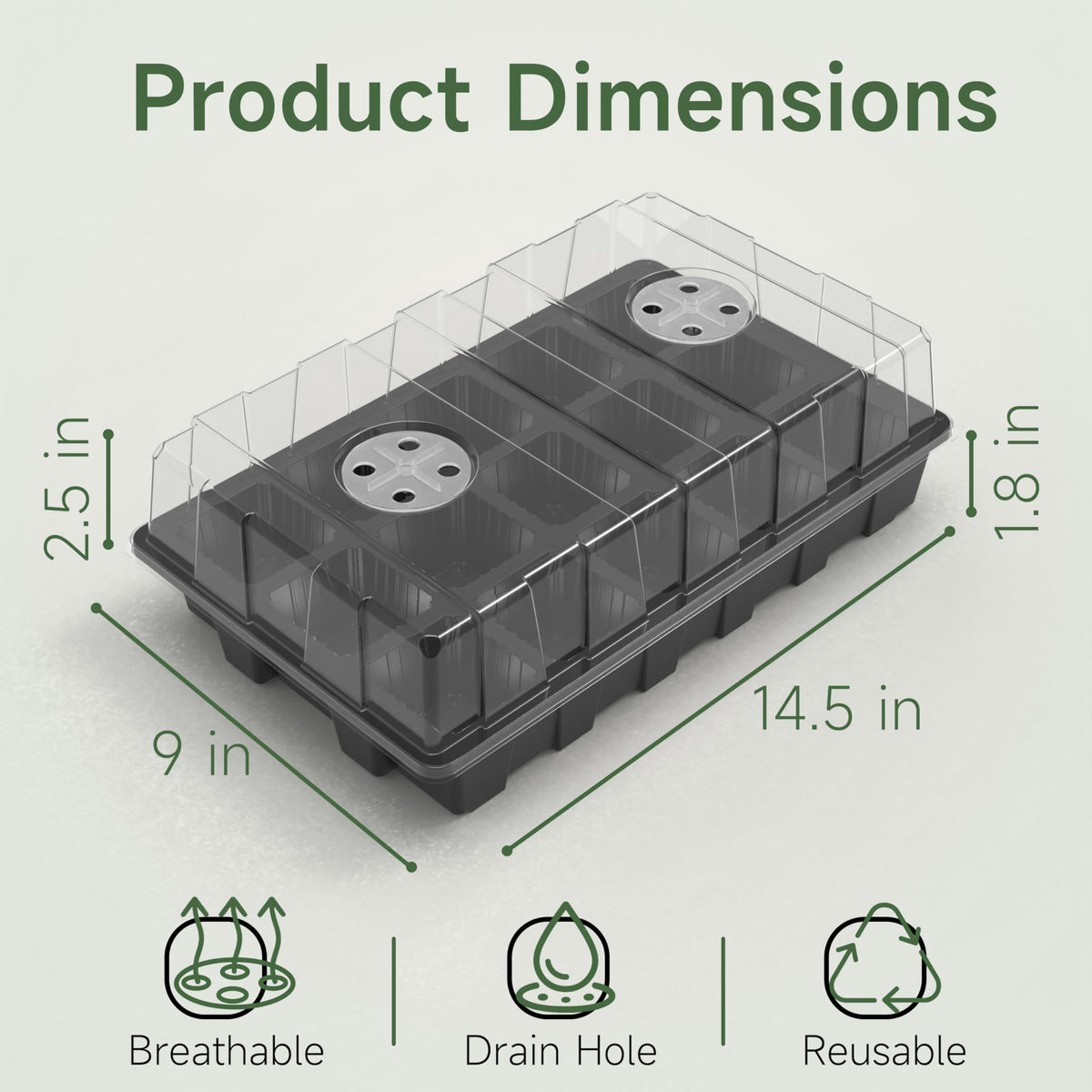 Gardzen humidity vent dome enables adjustable airflow to support steady seedling growth.