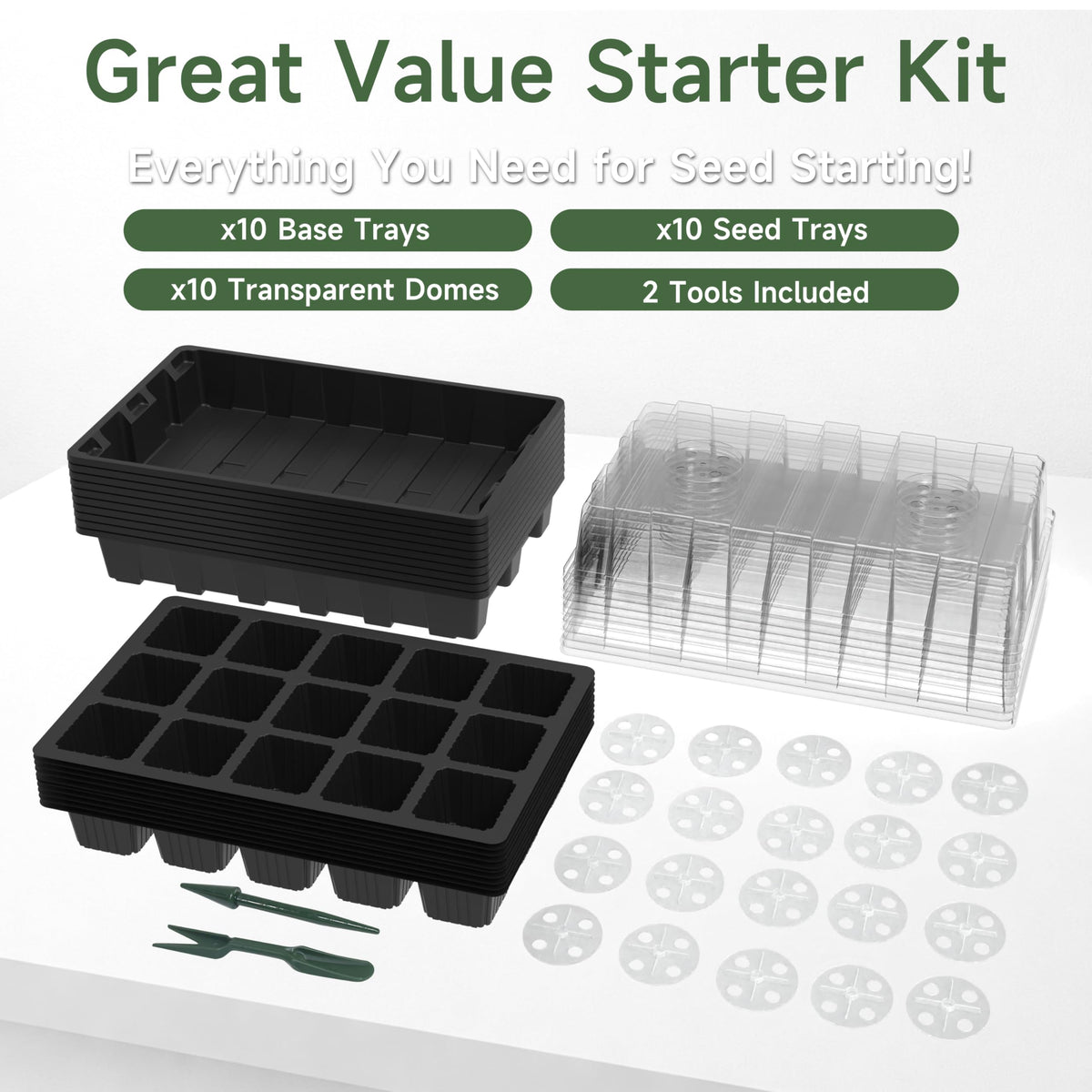 Gardzen kit stacks neatly for organized seed starting and compact storage.
