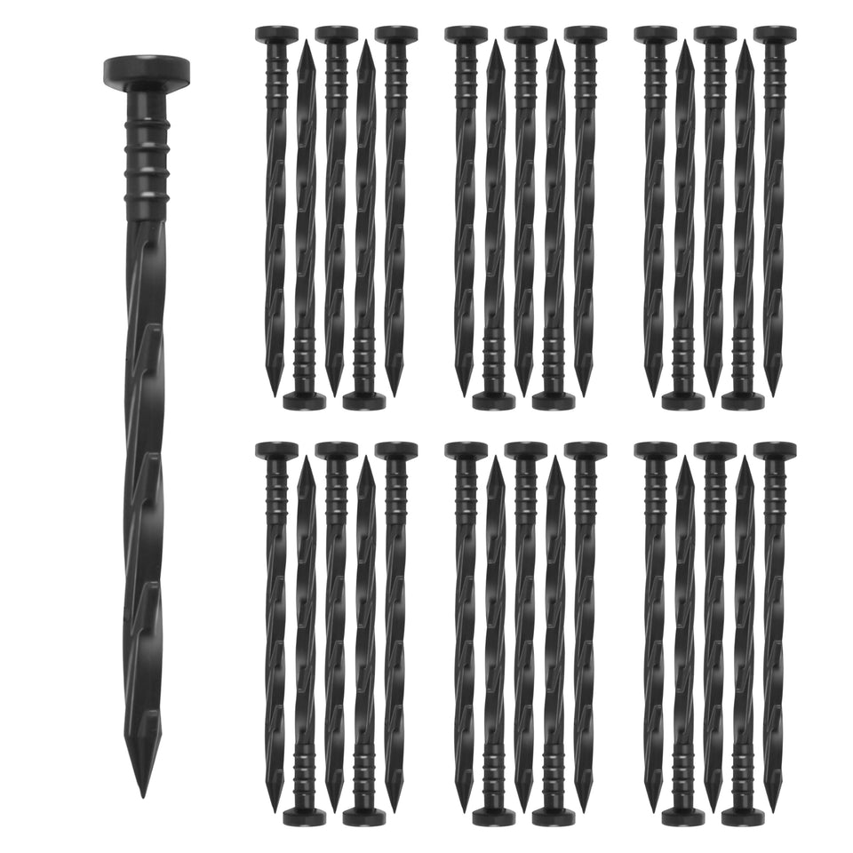 Gardzen landscape edging spikes 6-inch 30-pack secure lawn borders with no-dig installation.