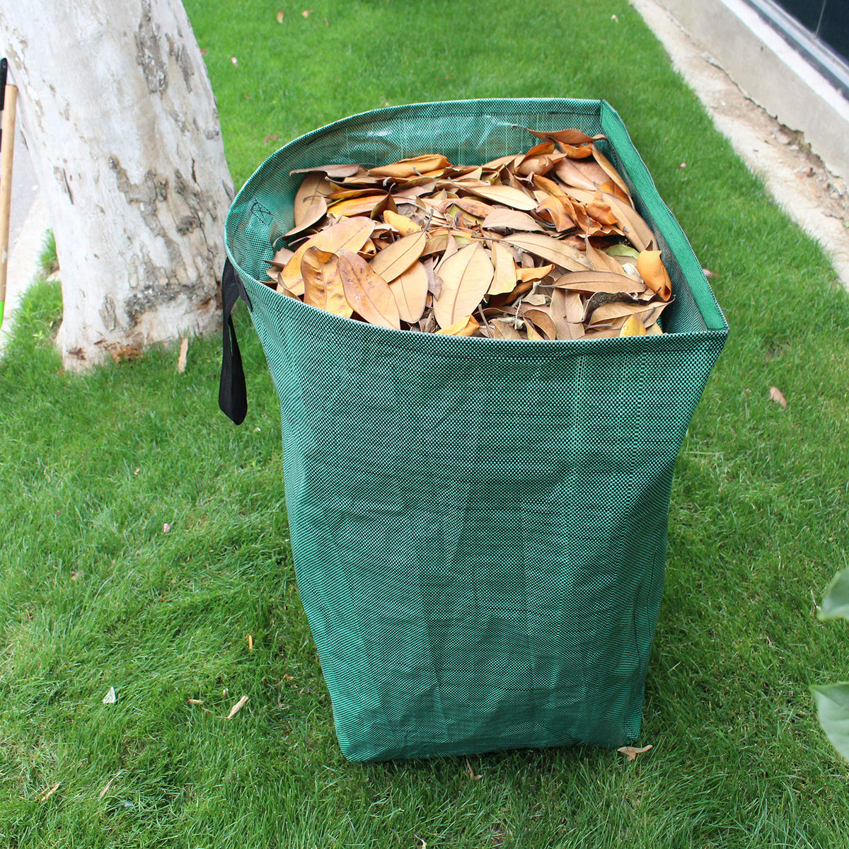 Gardzen leaf bag with gloves included for quick yard cleanup.