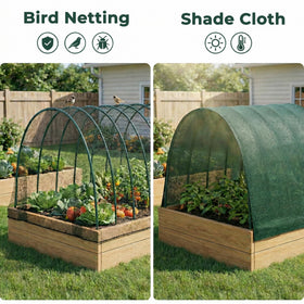 Gardzen netting shield protects seedlings from birds and pests.