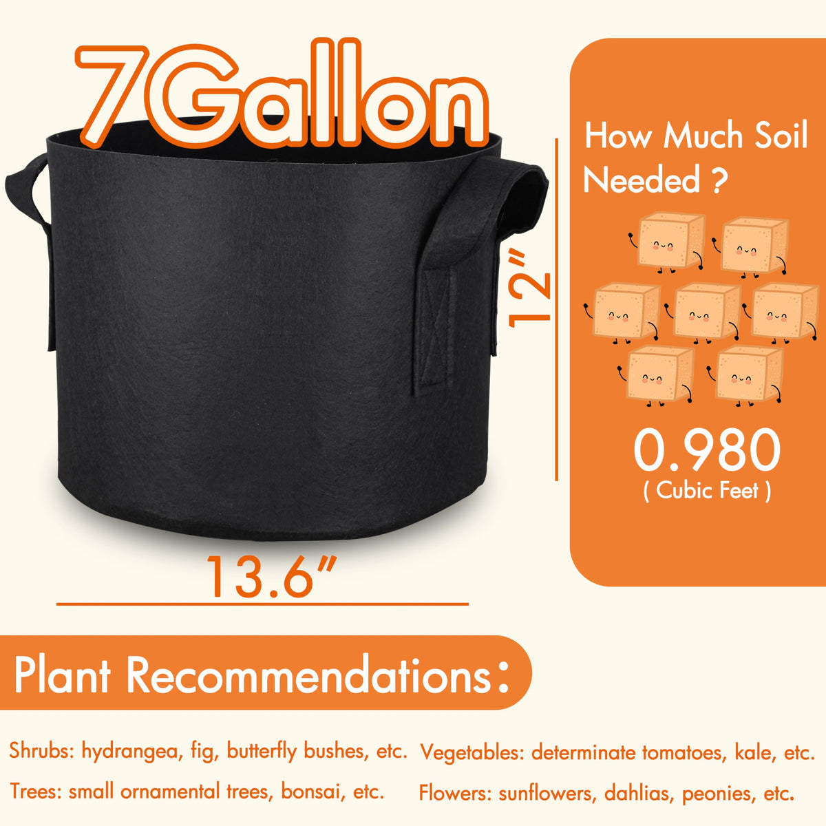 Gardzen bags ideal for potatoes, peppers, and larger tomato plants.