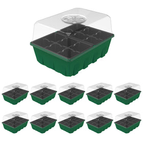 Gardzen propagator 12-cell tray with dome for easy seed germination monitoring.