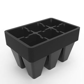 Gardzen seed start tray 6-cell black, durable for reliable seedling growth.