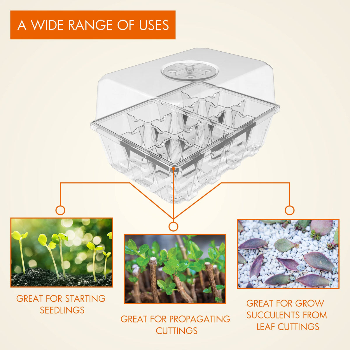 Gardzen seed starter tray emphasizes the seed-starting size for healthy growth