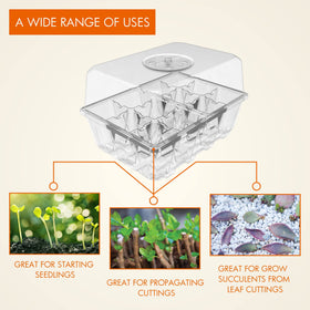 Gardzen seed starter tray emphasizes the seed-starting size for healthy growth