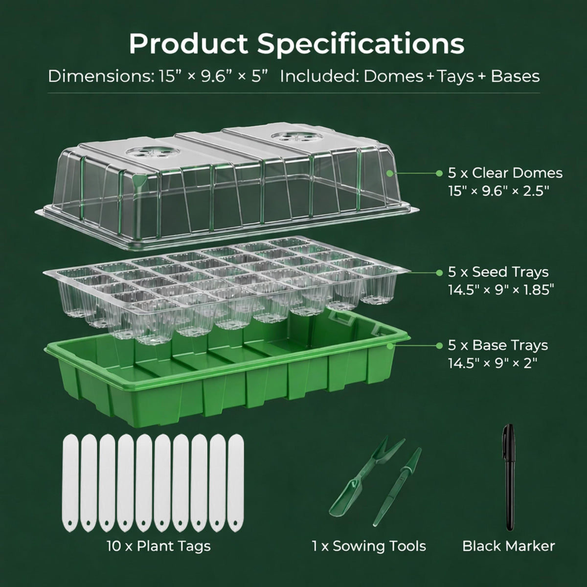 Gardzen seed starter tray with adjustable top vents for optimal airflow.