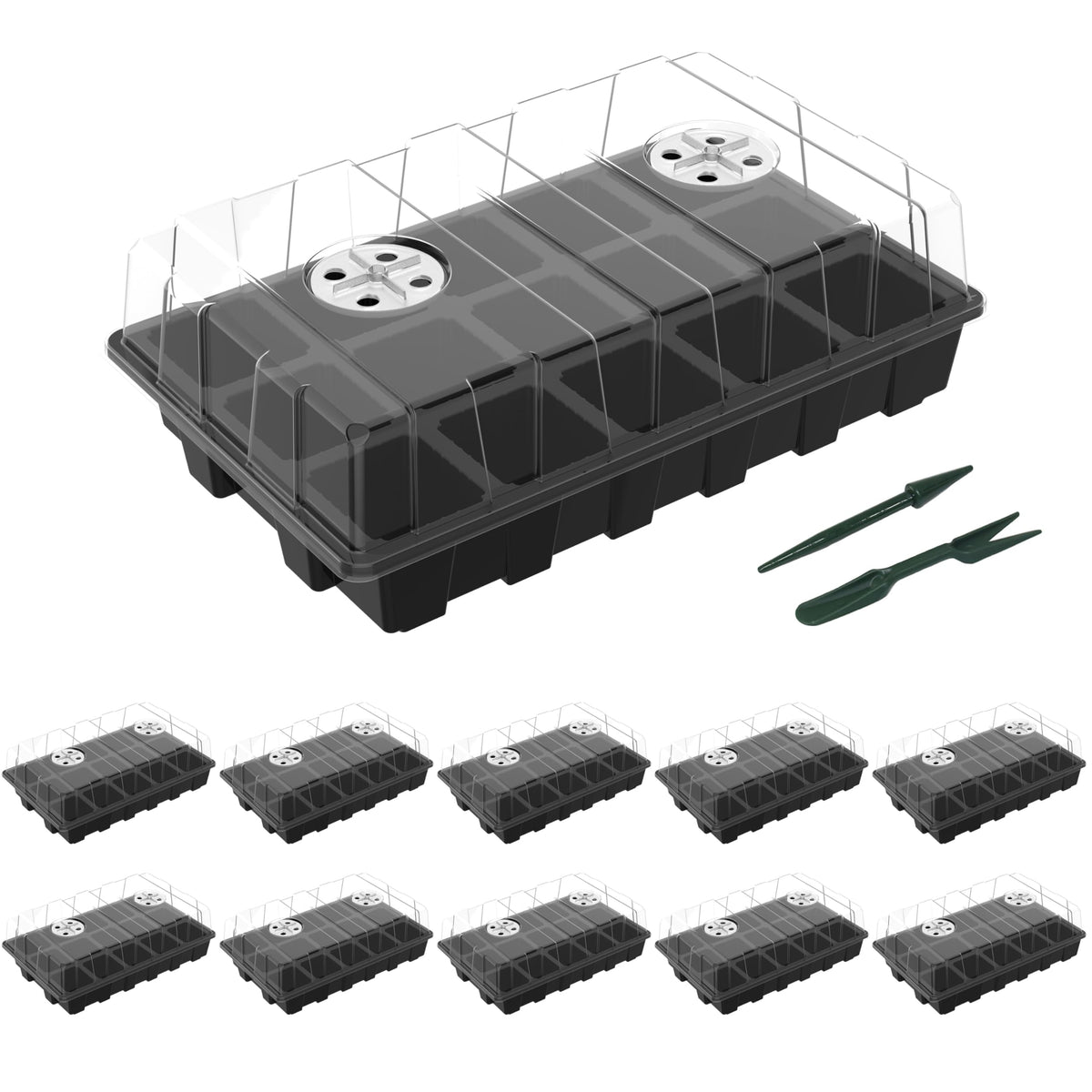 Gardzen seed starter trays display the 150-cell set for efficient seed germination and spacing.