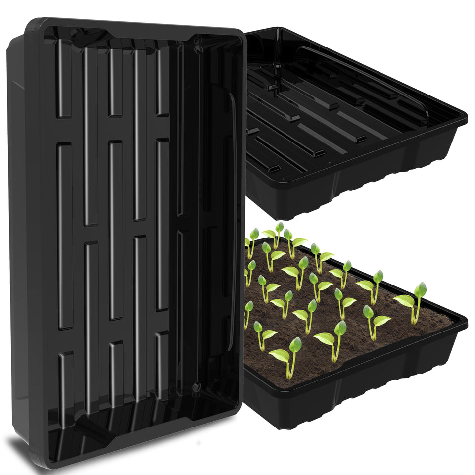 Gardzen seed trays 10-pack stackable design for space-saving seed starting.