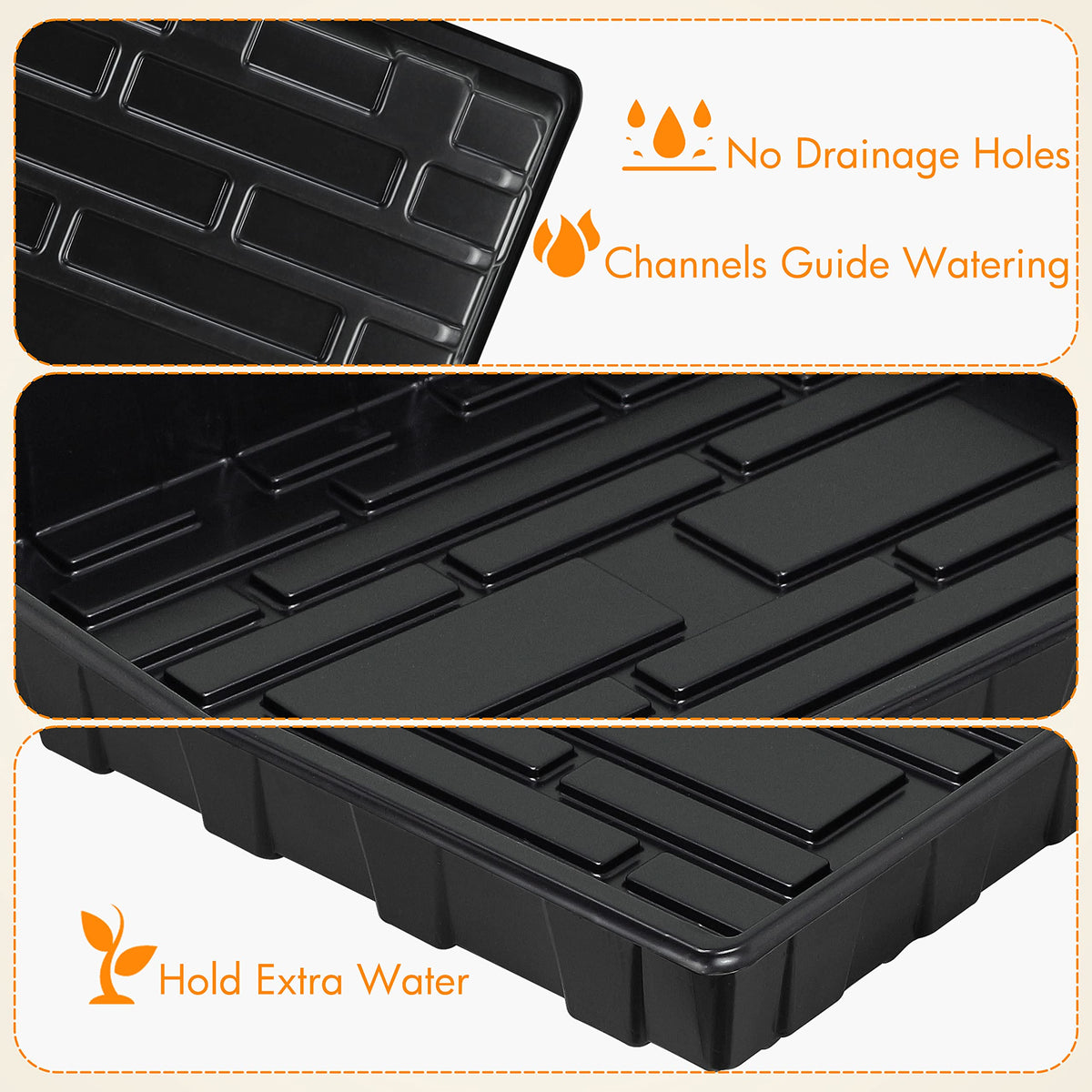 Gardzen seed trays bottom-watering channels support even moisture distribution