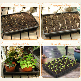 Gardzen seed trays stacked for space-saving storage in greenhouse or indoor garden