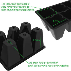 Gardzen seedling trays 30-pack top view, convenient starter system for many plants.